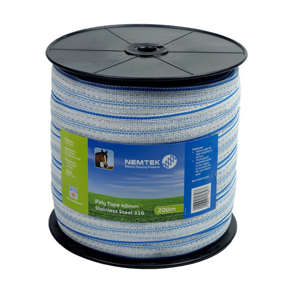 Poly Tape White 40mm SS316 200m